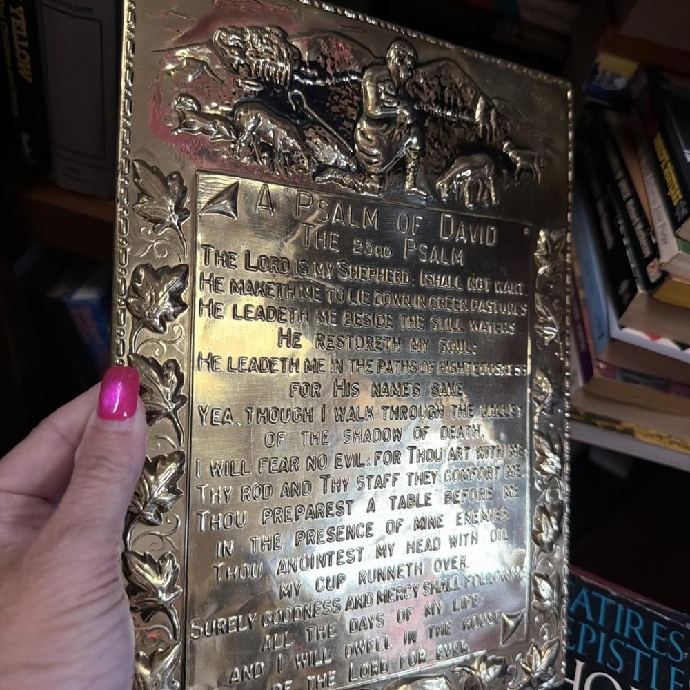 Brass Elpec Made in England Psalm Of David The 23rd Psalm